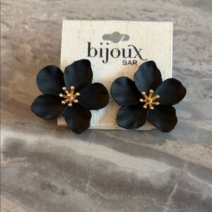 Bijoux Bar Black Floral Hair Clips